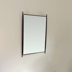 Large and Elegant Dark Wood Mirror, circa 1950, Italy