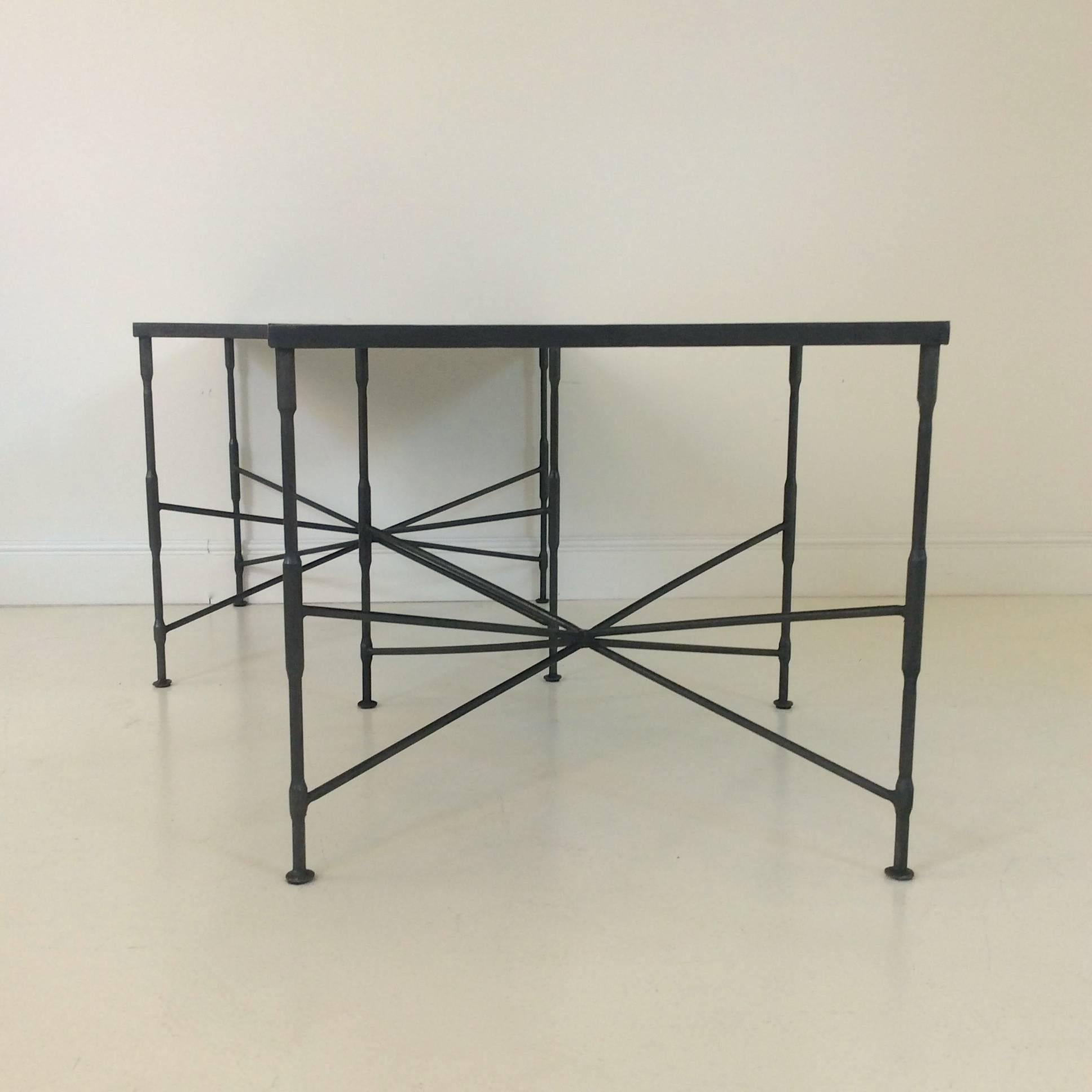 Pair of Metal Side Tables, circa 1970, France 2