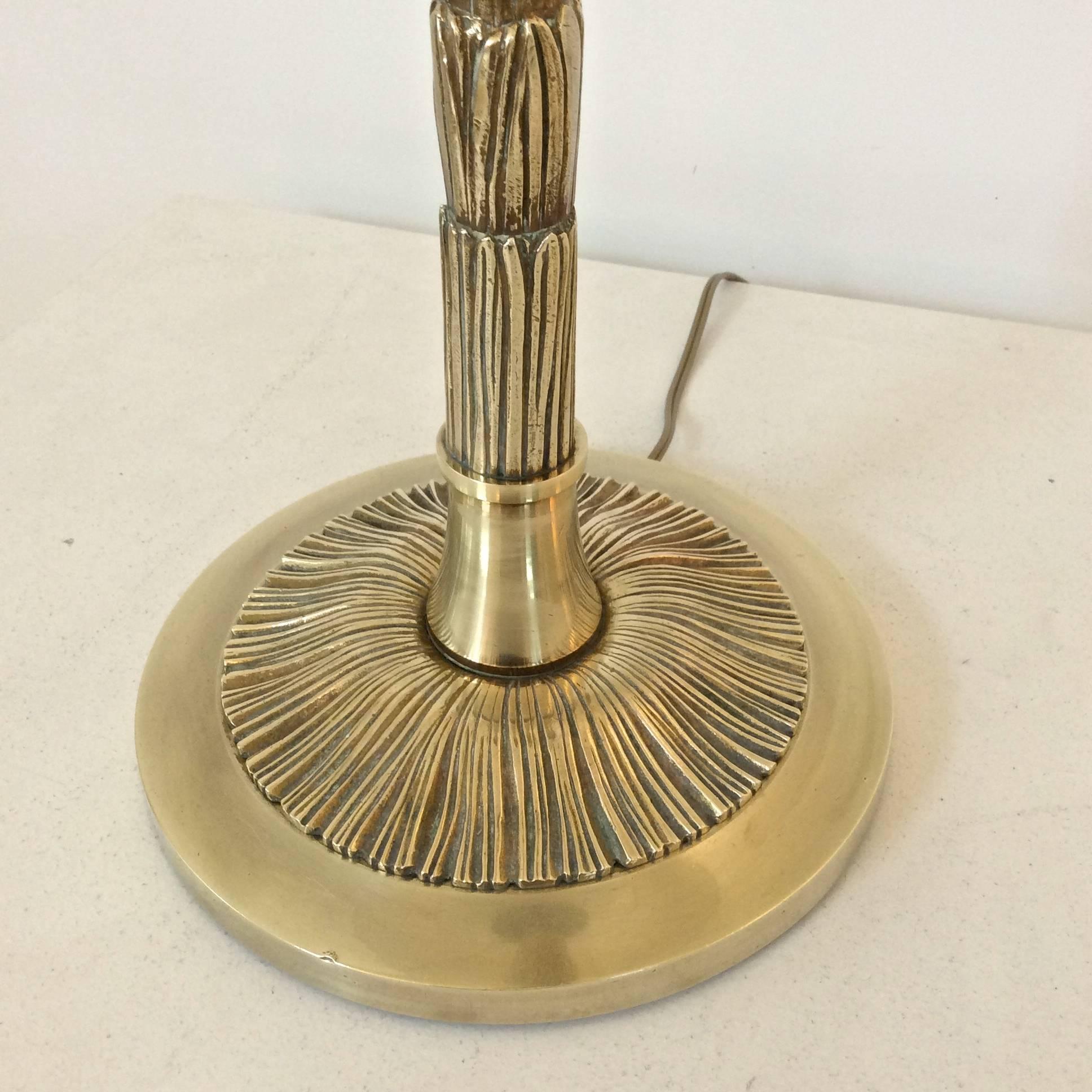 French Maison Baguès Gilt Bronze Table Lamp, circa 1950, France