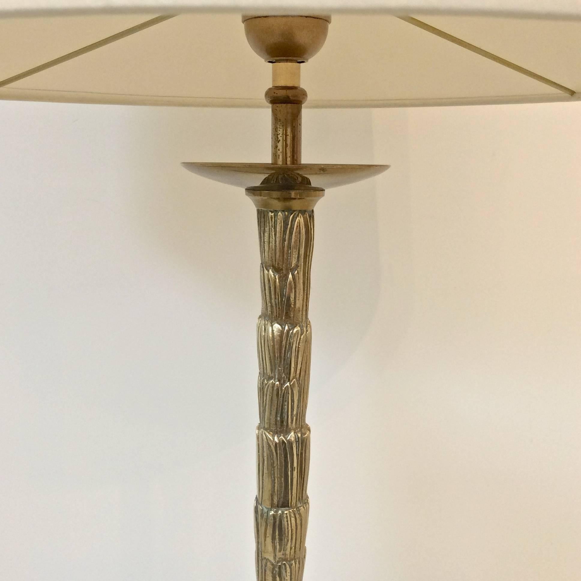 Mid-Century Modern Maison Baguès Gilt Bronze Table Lamp, circa 1950, France