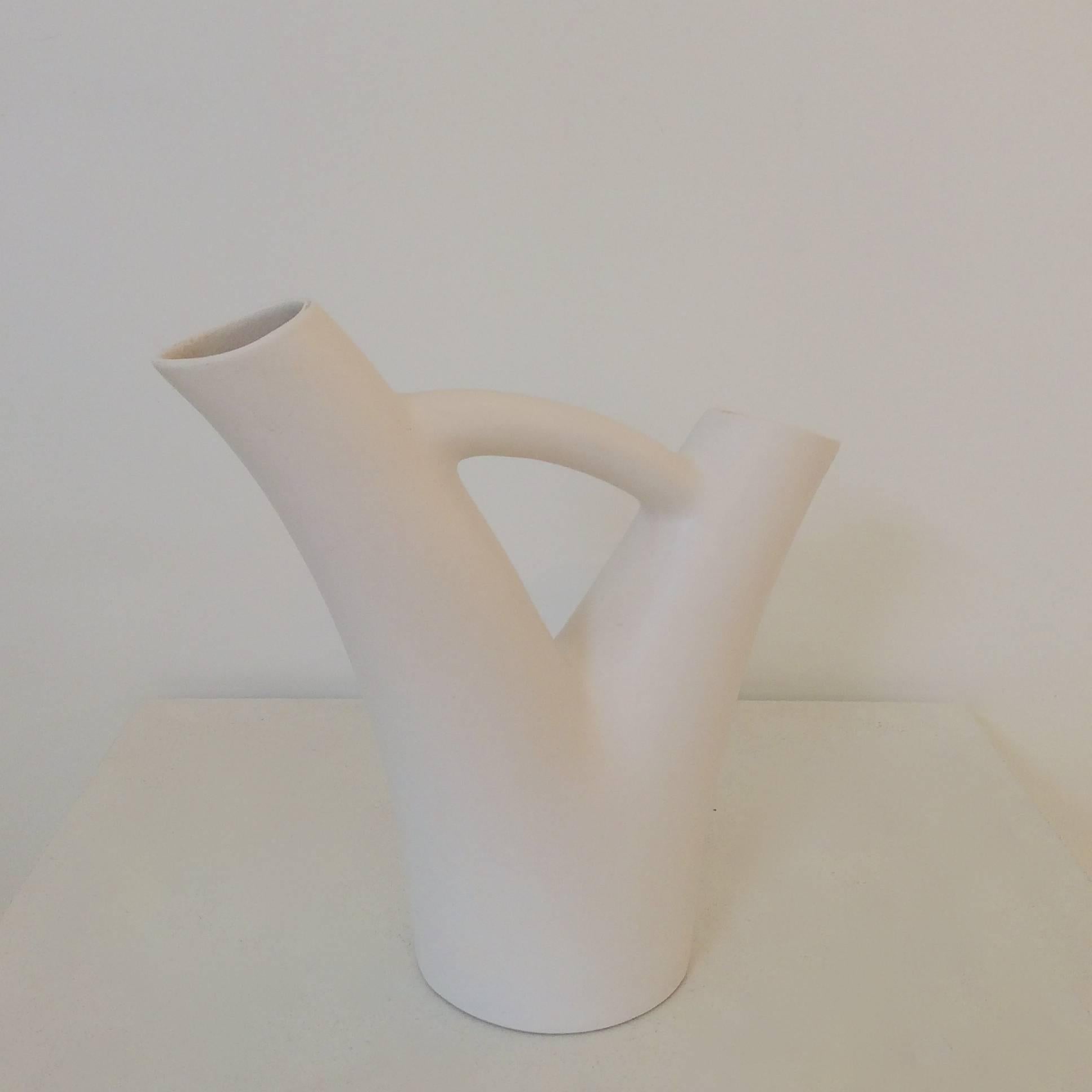 Mid-Century Modern André Baud White Glazed Ceramic, circa 1950, France