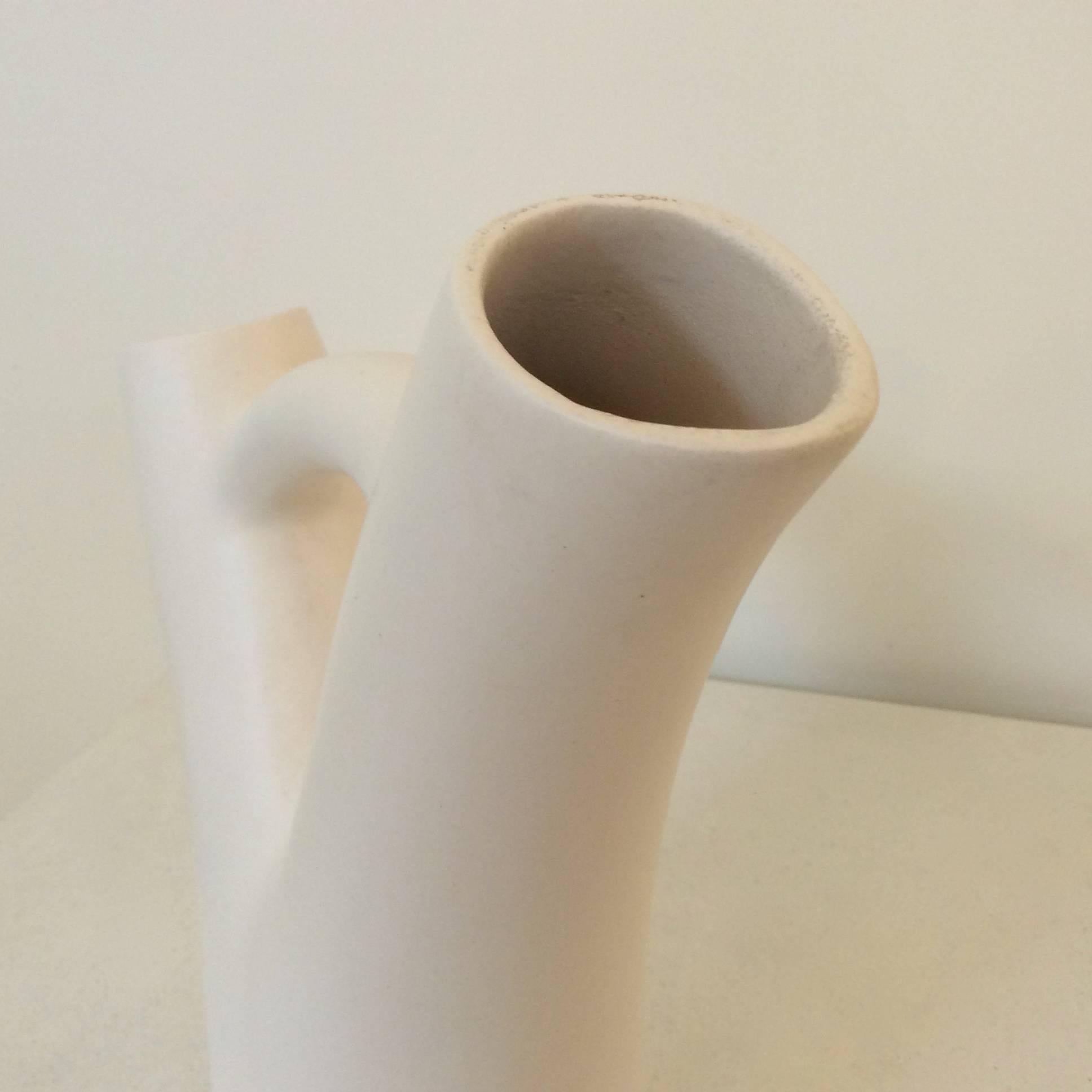 Mid-20th Century André Baud White Glazed Ceramic, circa 1950, France