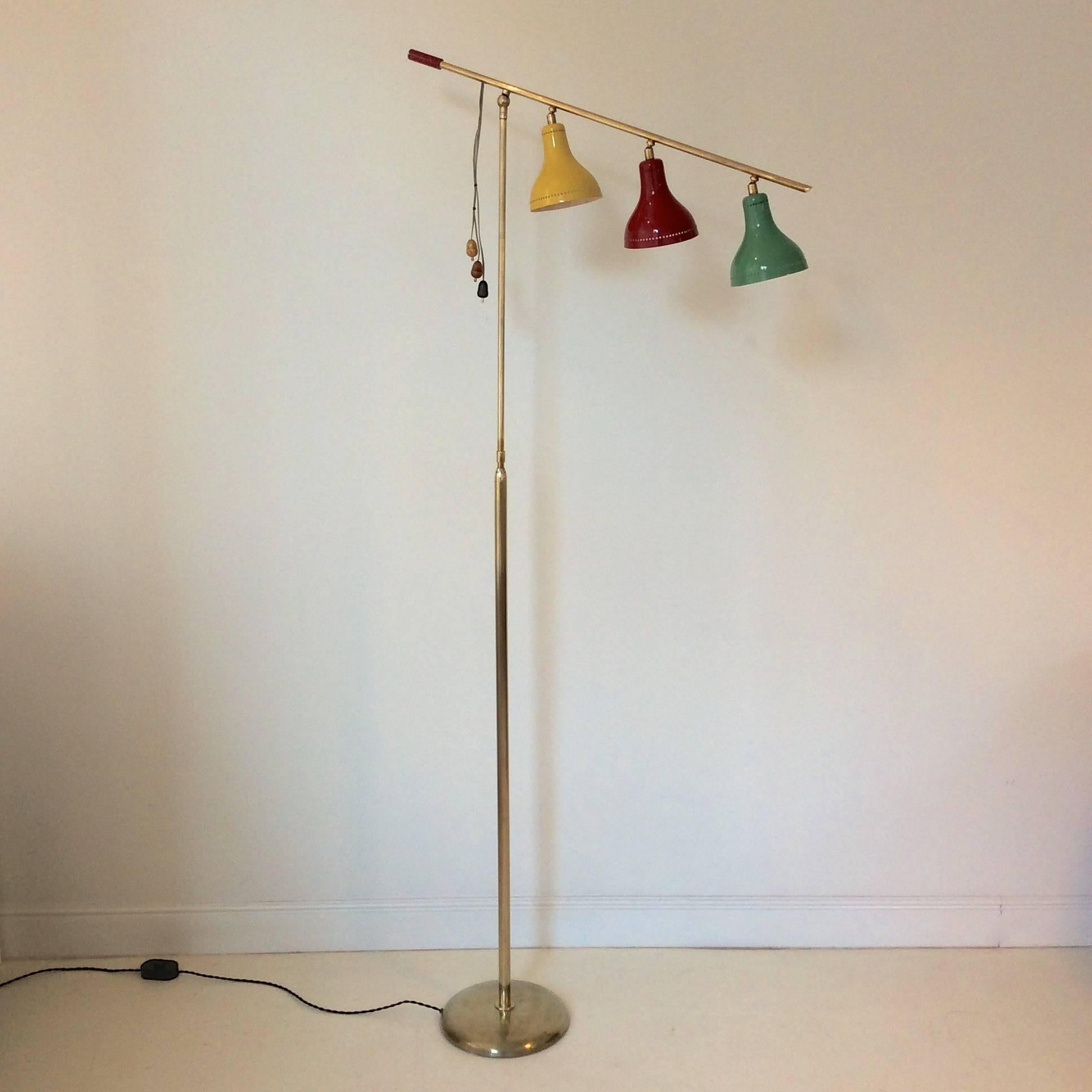 Rare Adjustable Floor Lamp, circa 1950, Italy 1