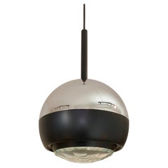 Stilnovo Glass and Metal Pendant Lamp Mod.1230, circa 1960, Italy