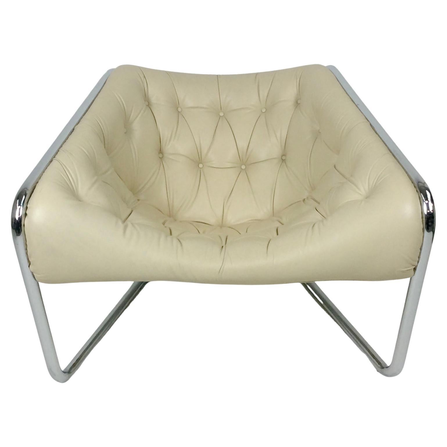 Kwok Hoi Chan Boxer Leather Lounge Chair for Steiner, circa 1971, France