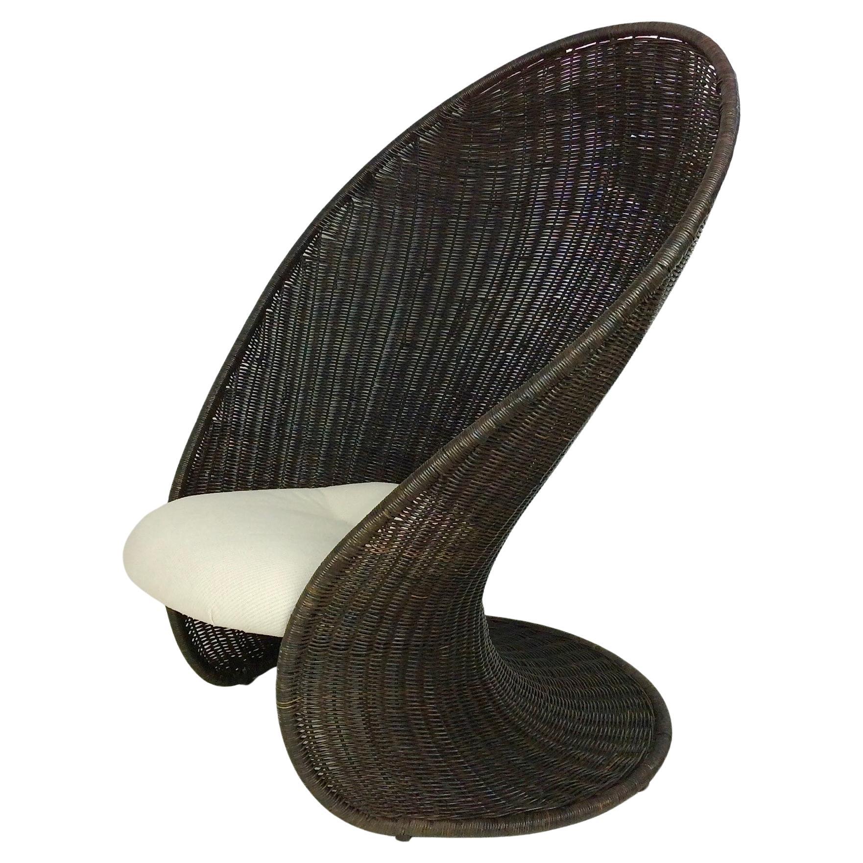 Mid-Century Foglia Chair by Giovanni Travasa for Bonacina, circa 1968, Italy For Sale