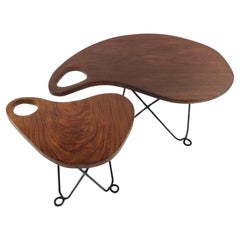 Paire de tables basses attribuées à Jeanette Laverriere, vers 1940, France