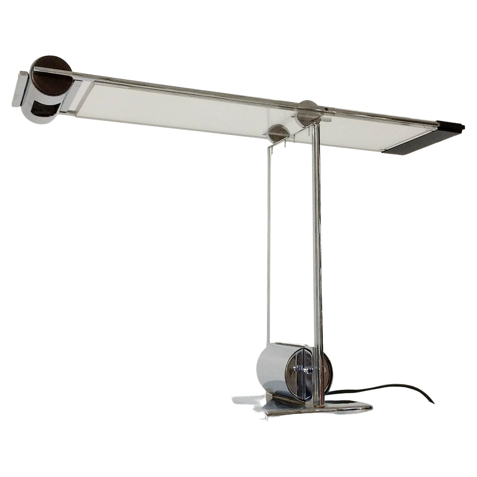 Yonel Lebovici Oblique Cristal Table Lamp, circa 1979, France