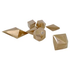 Gold Bronze Decorative Geometrical Forms, circa 1960, France.