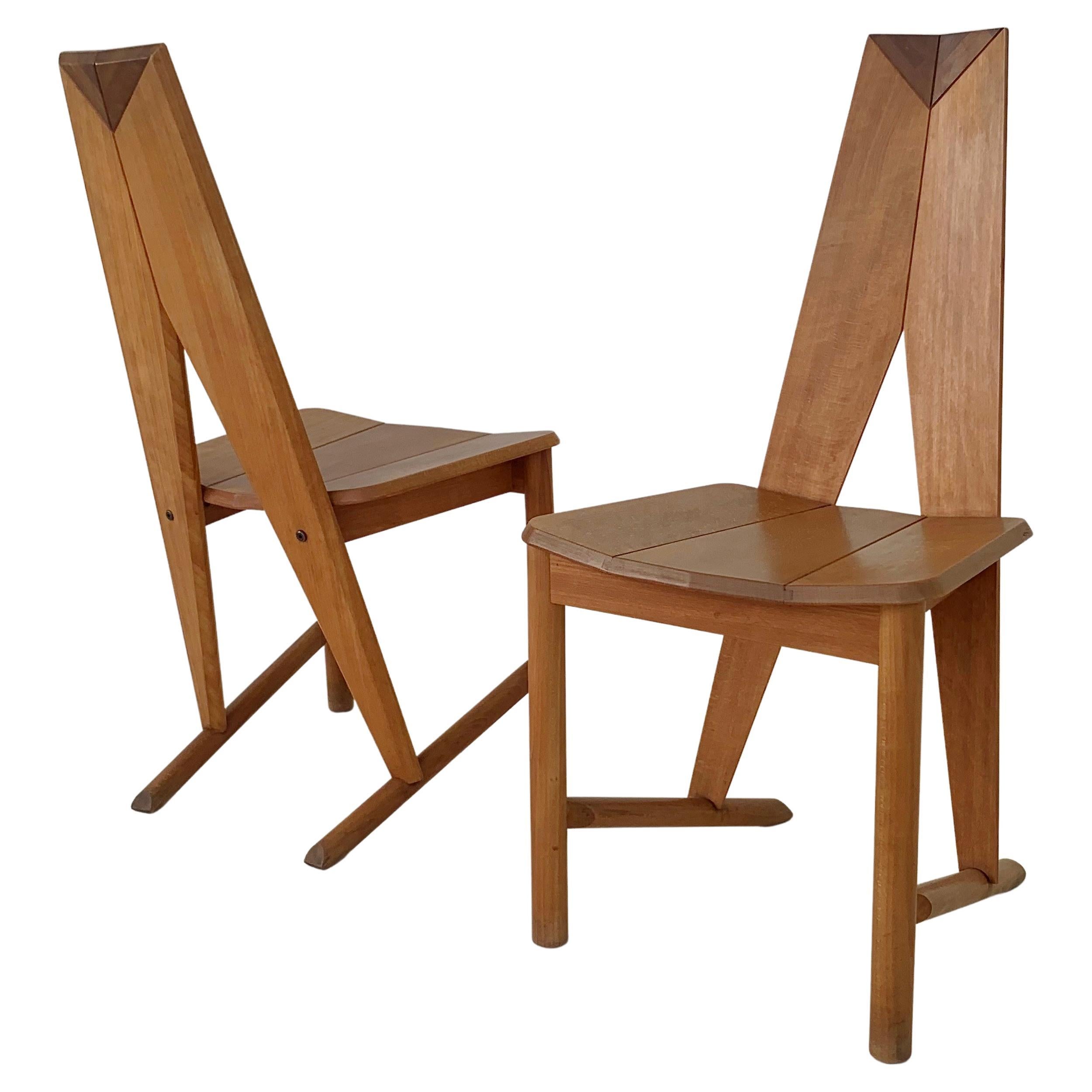  Pair of FCH1A Dining Chairs Edited By Seltz, circa 1980, France.