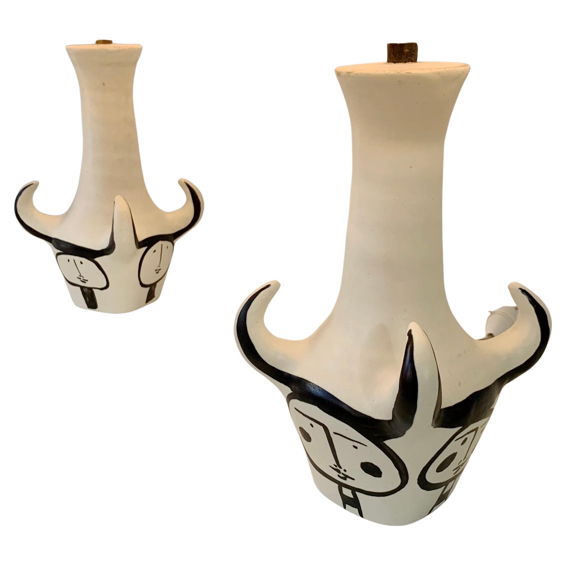 Seltenes Paar Tischlampen Modell 