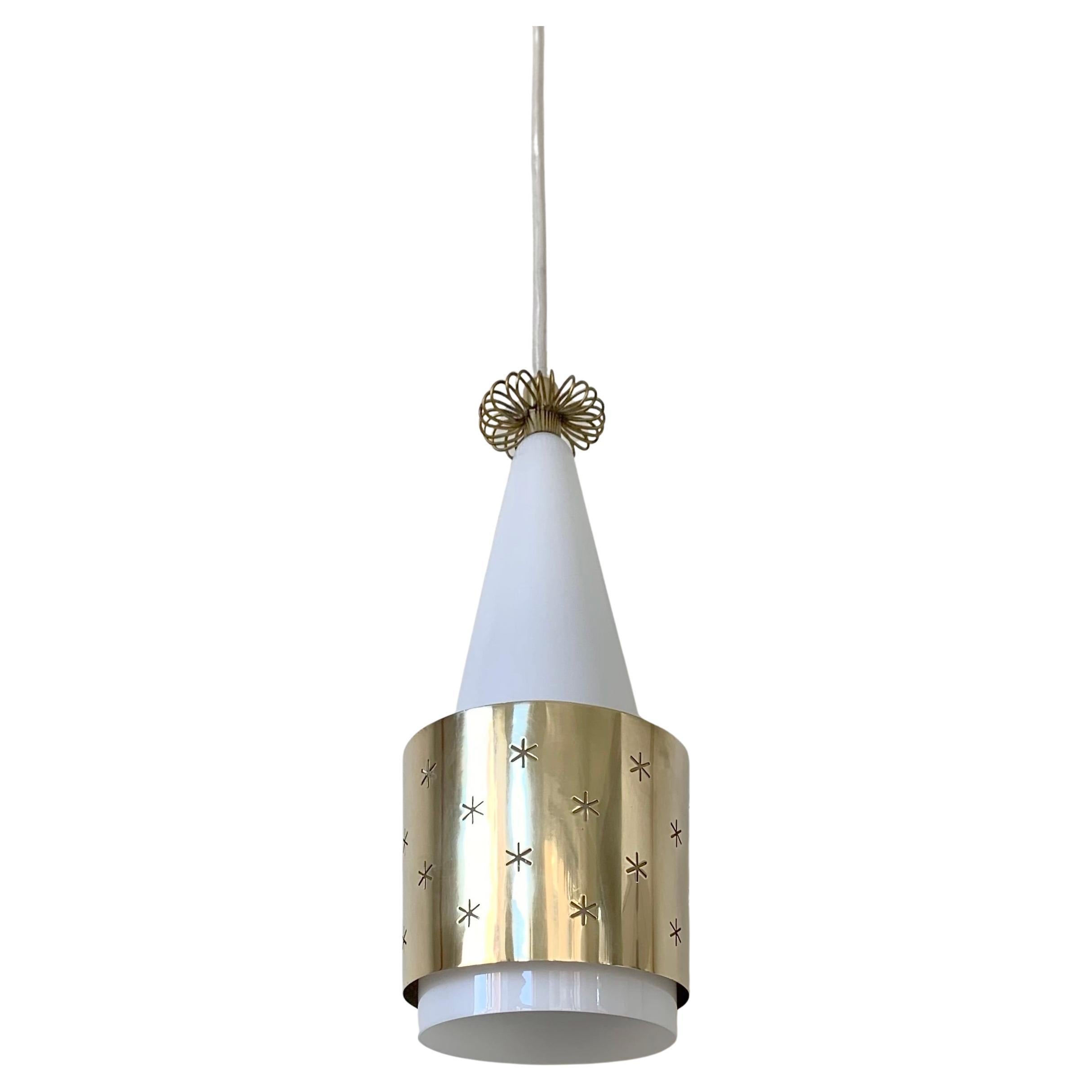 Paavo Tynell Ceiling Lamp K2-10 Brass Model for Idman Oy, circa 1955, Finland. For Sale