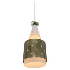 Paavo Tynell Ceiling Lamp K2-10 Brass Model for Idman Oy, circa 1955, Finland.