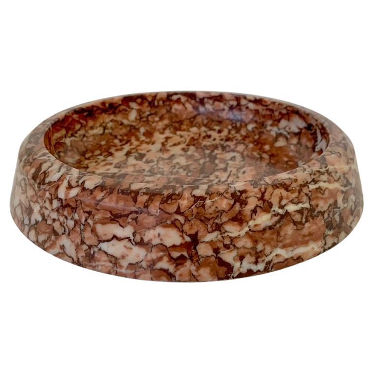 Red Marble Round Dish or Vide-Poche, circa 1960, Italy.