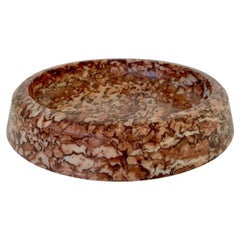 Red Marble Round Dish or Vide-Poche, circa 1960, Italy.