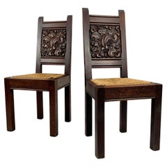 Joseph Savina Rare Pair Of Dining Chairs, Saint-Gonery Model, c.1940, France.