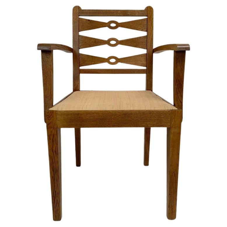 Fauteuil en Oak Oak, circa 1950, France. en vente