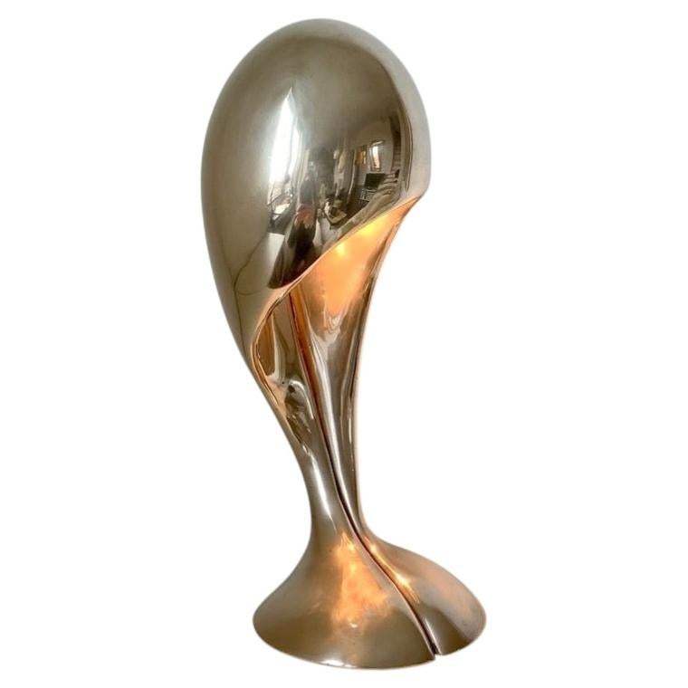 Sculptural Polished Bronze Table Lamp, circa 1970, France