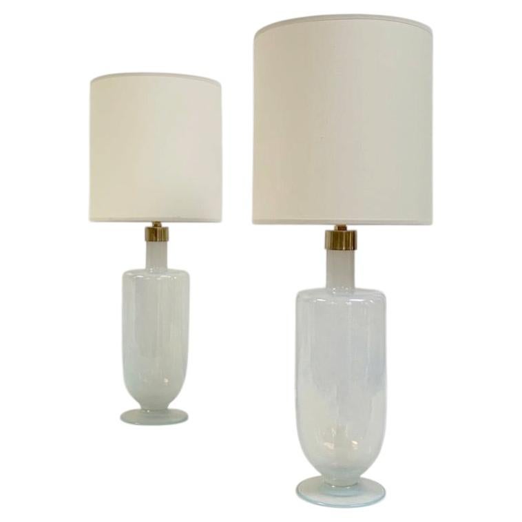 Pair of Murano Glass Lamps, circa 1950, Italy.