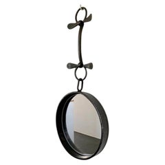 Leopold Gest Wrought Iron Wall Mirror, circa 1970, France.