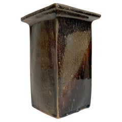 Pierre Culot Brown Ceramic Vase, circa 1990, Belgium.