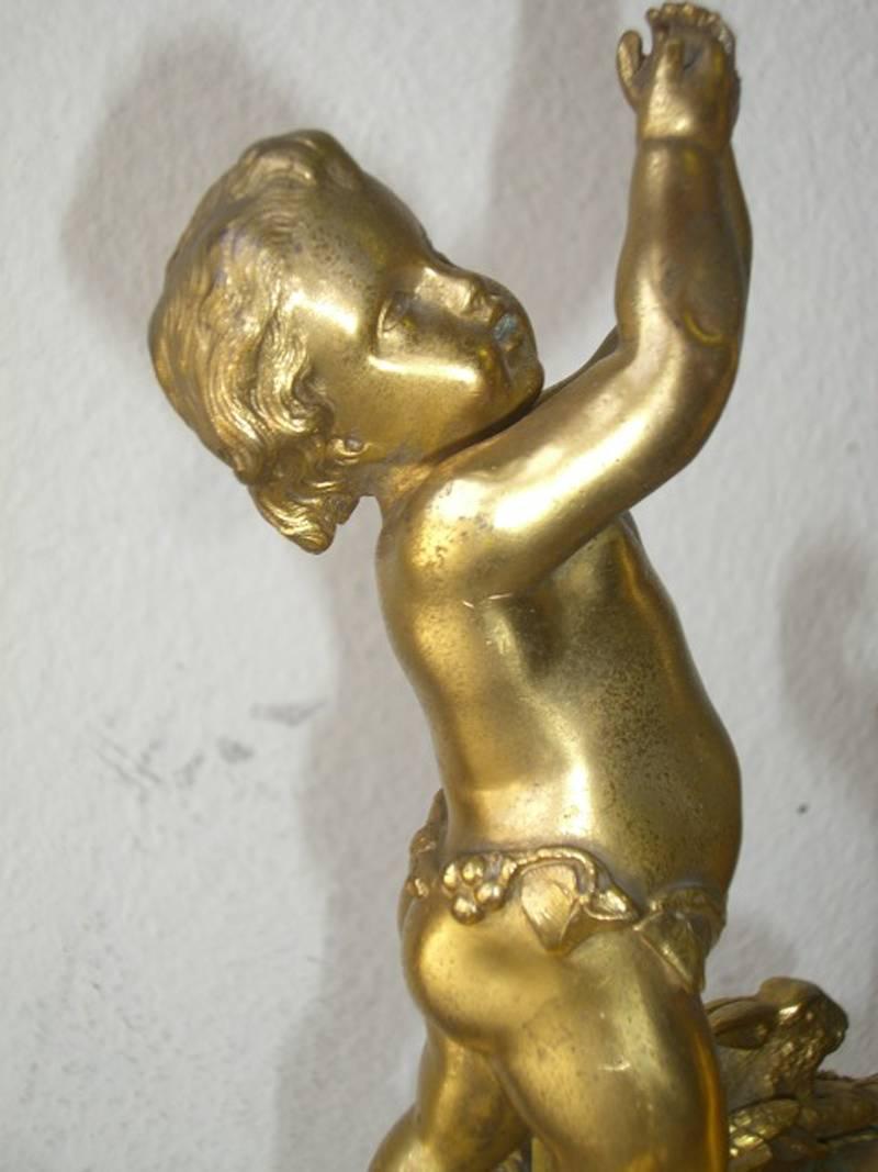 Coppia di lampade figurative francesi in ormolu, XIX secolo in vendita 5