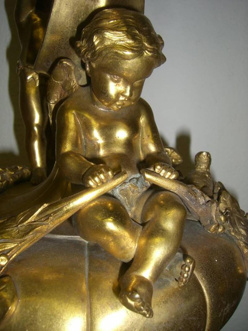 Coppia di lampade figurative francesi in ormolu, XIX secolo in vendita 6