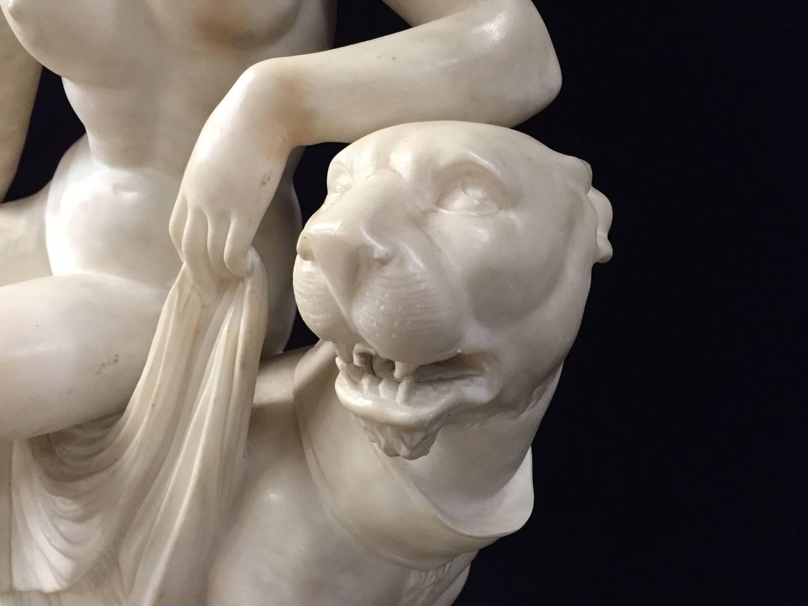 Alabaster Figure of Ariadne on the Panther, 19th Century 2
