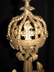 Kaminböcke aus Schmiedeeisen und Bronze im Barockstil, Paar