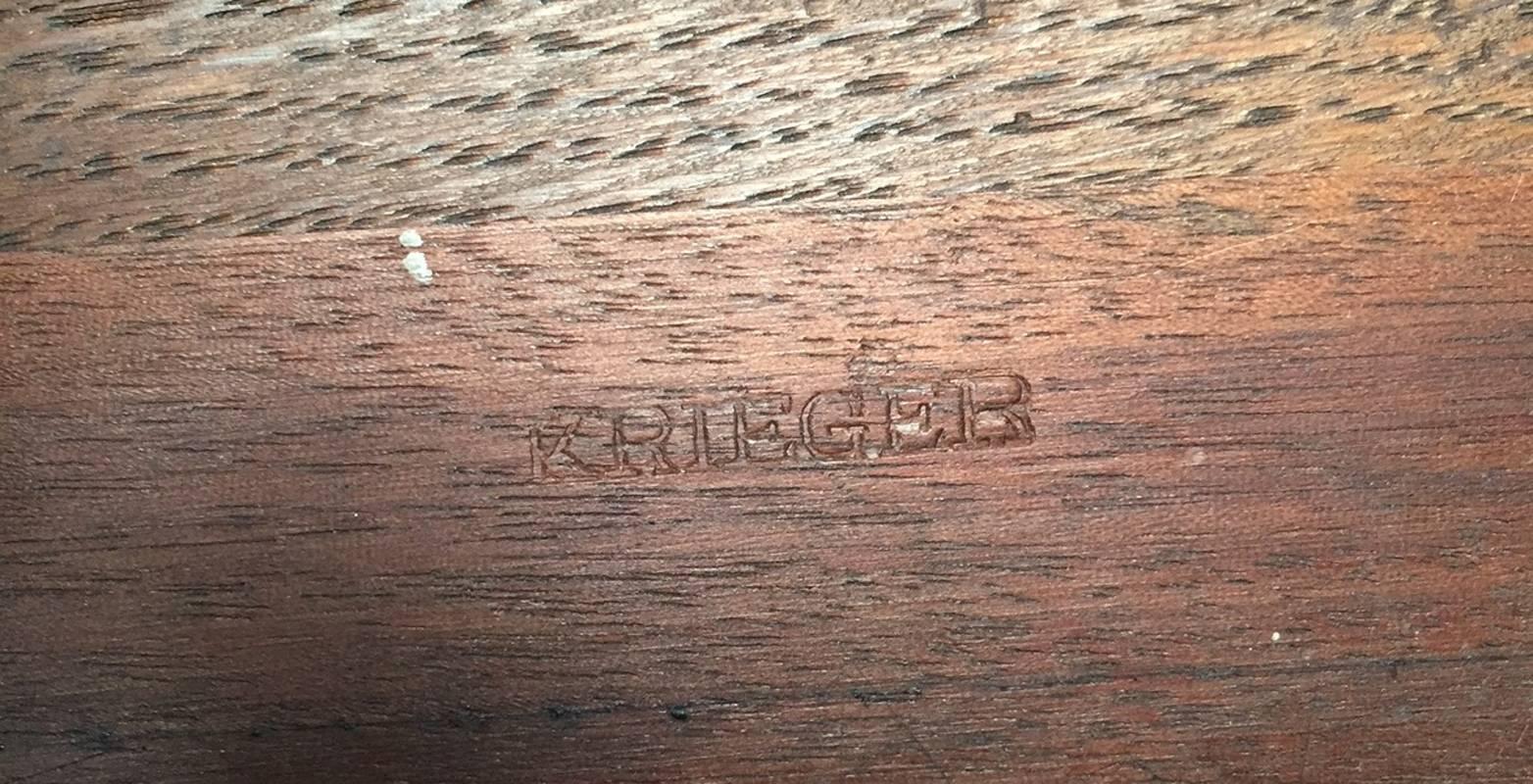 Ormolu-Mounted Mahogany Center Table Signed Krieger For Sale 2