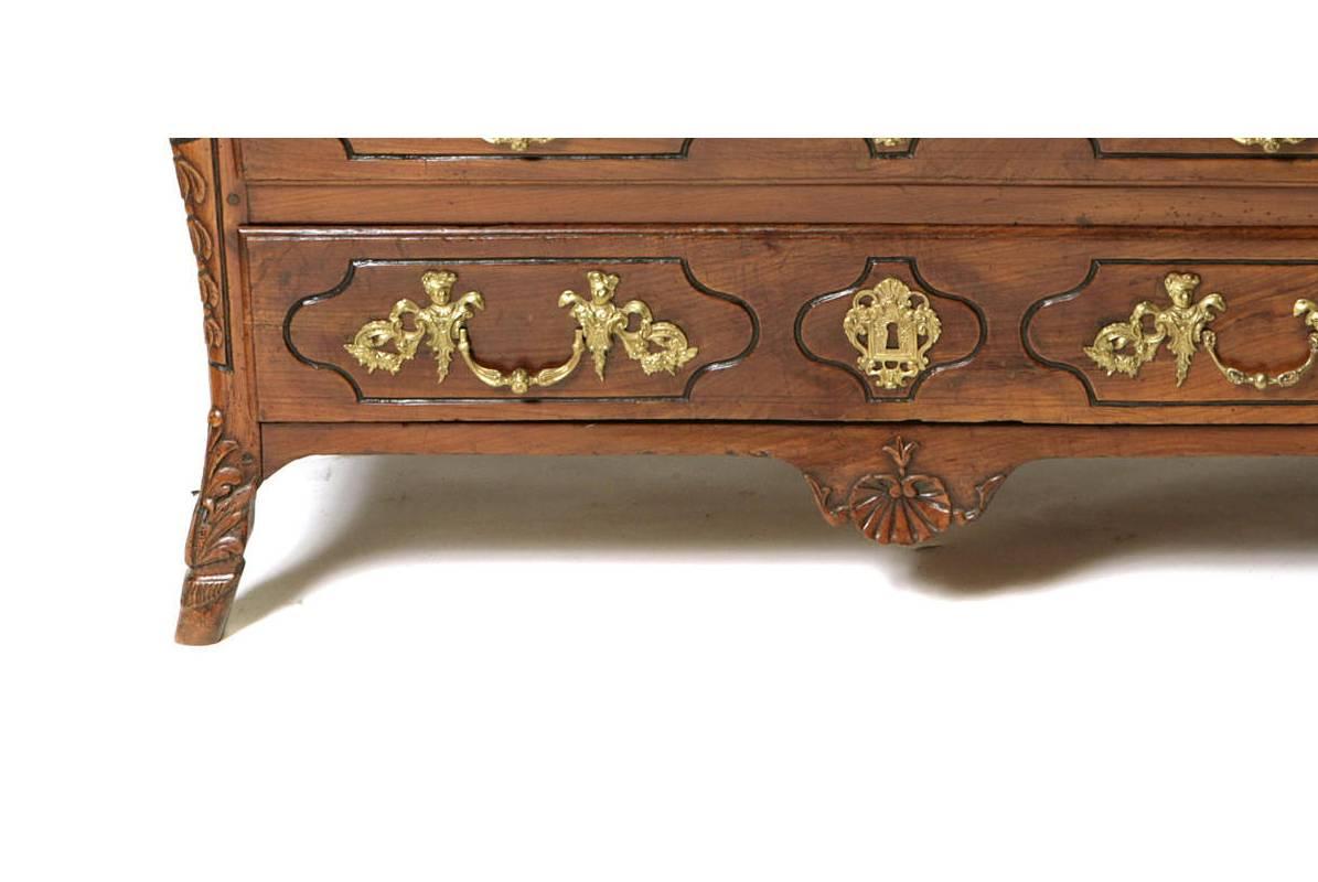 18th Century French Provincial Regence Carved Walnut Commode 5