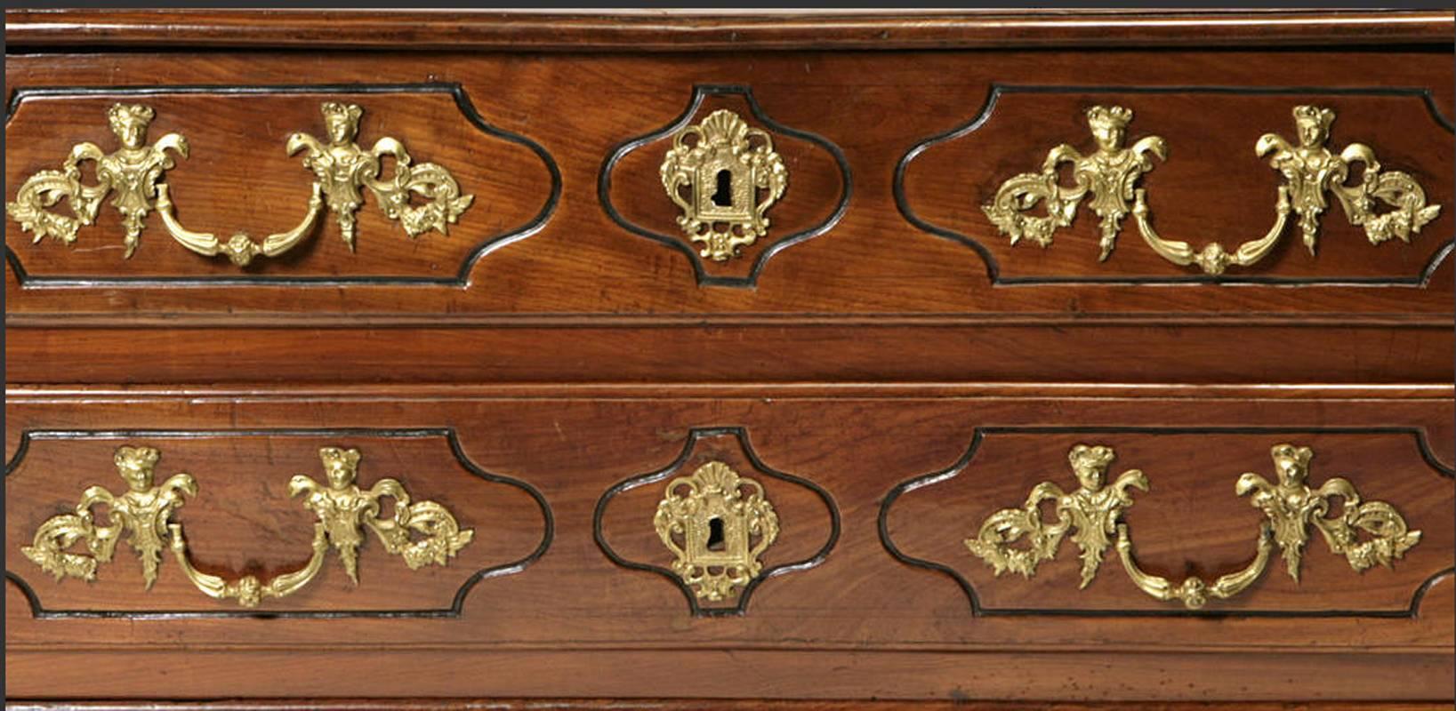 18th Century French Provincial Regence Carved Walnut Commode 1