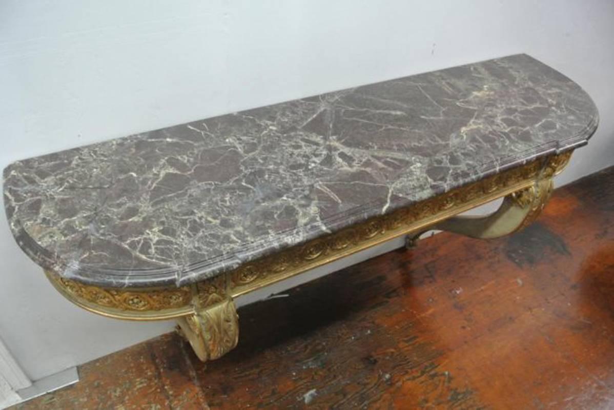 Louis XVI Style Giltwood Console, 19th Century In Good Condition For Sale In Cypress, CA