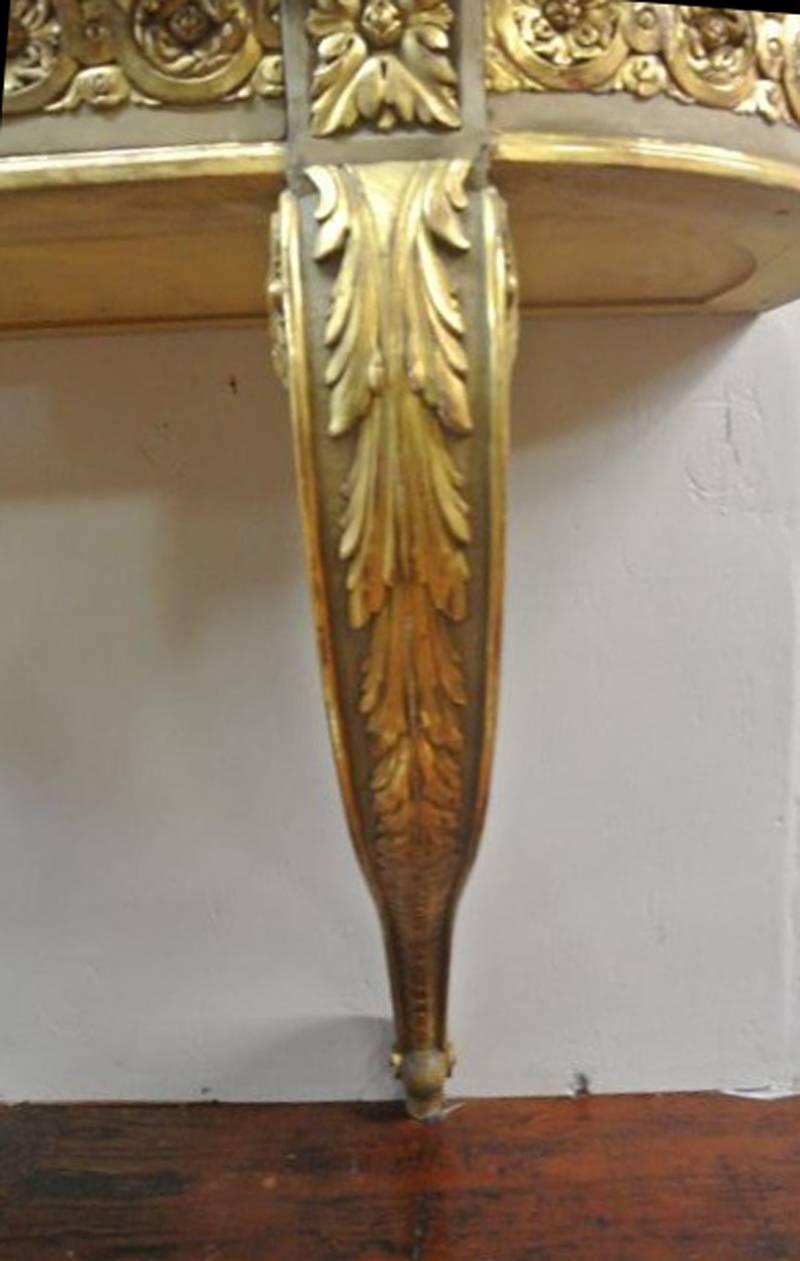 Console en bois doré de style Louis XVI, XIXe siècle en vente 3