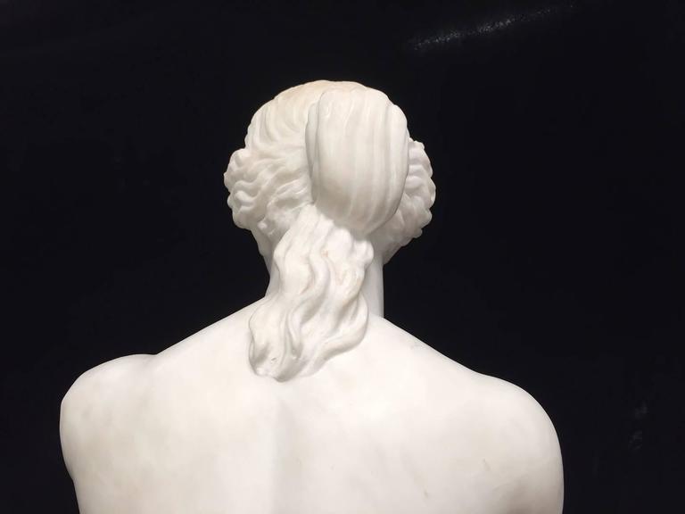 Italian Neoclassical Carved White Marble Statue of Venus, 19th Century