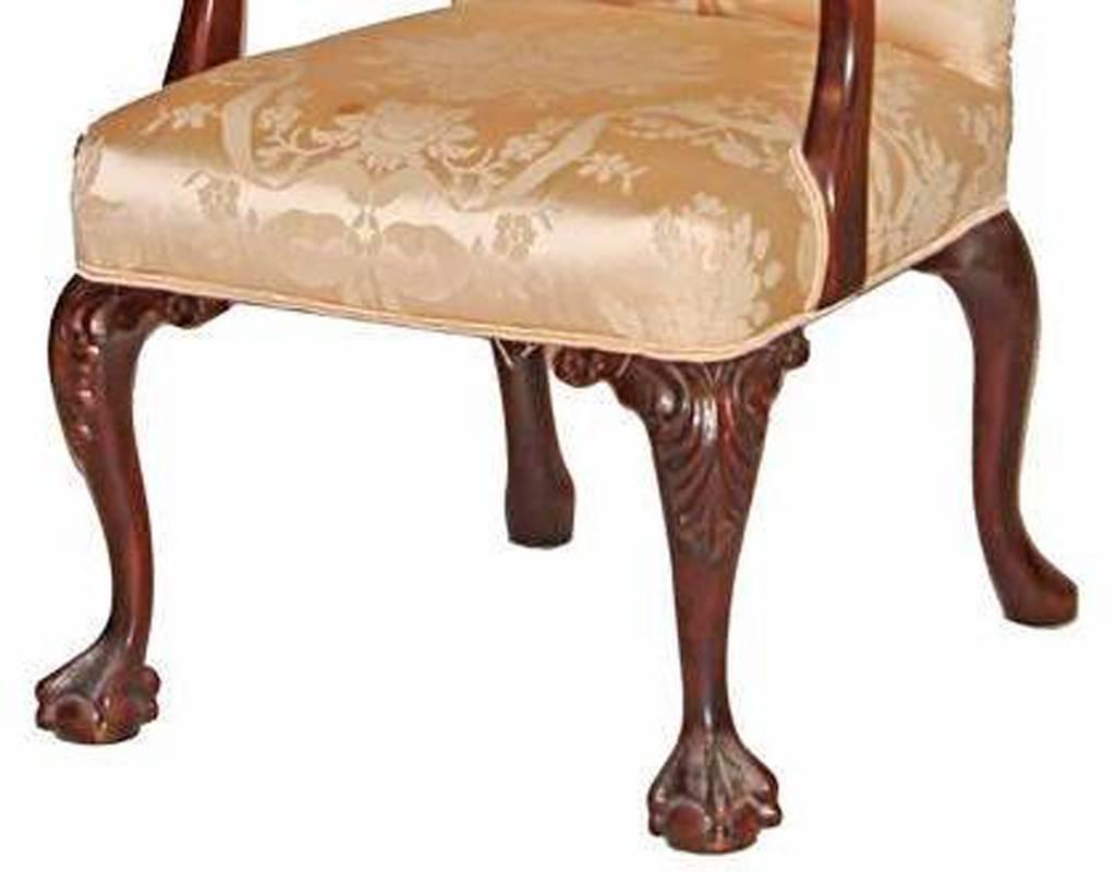 Ten George III Style Carved Mahogany Dining Chairs In Good Condition In Cypress, CA