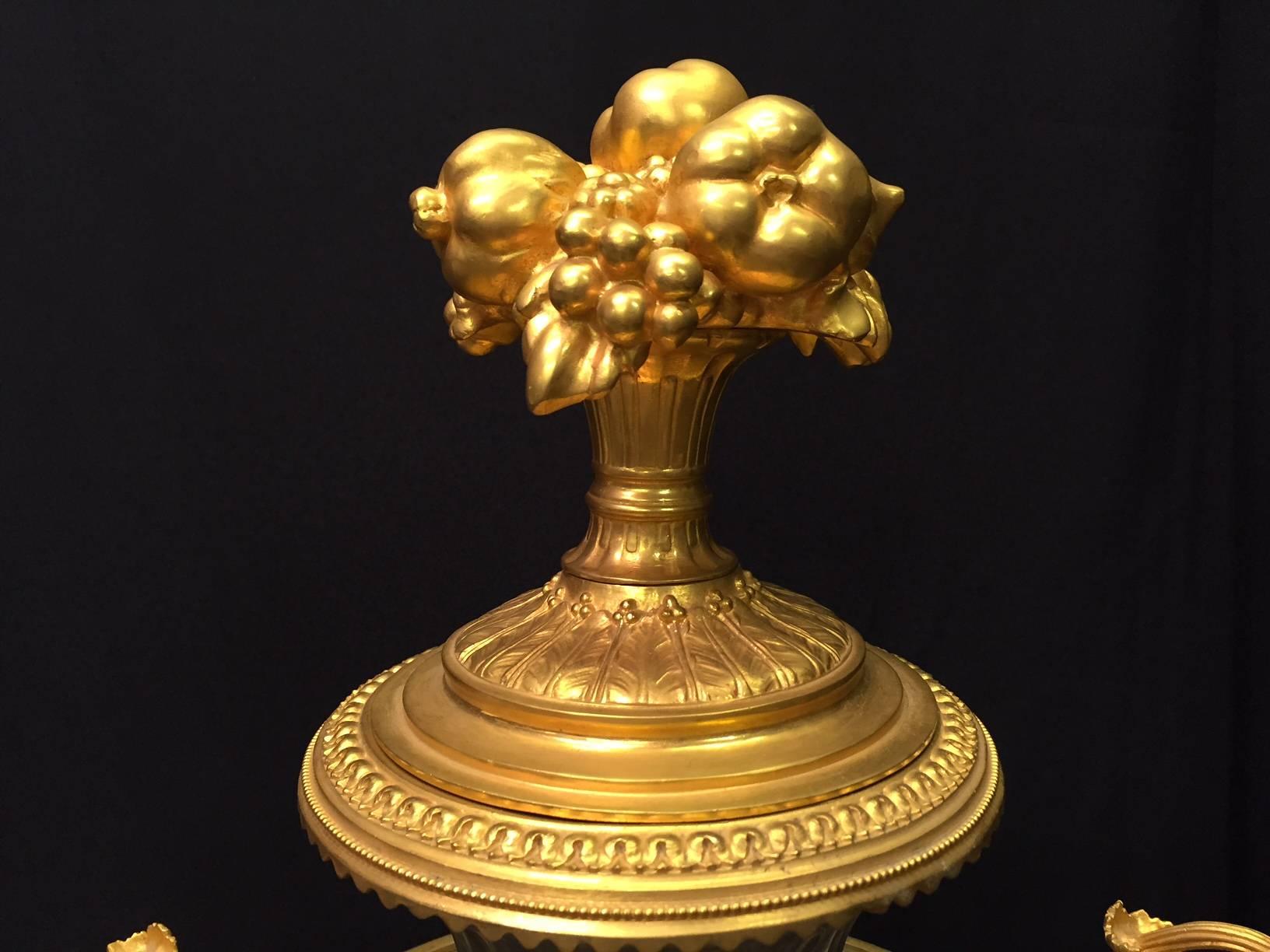 Cut Glass  French Ormolu-Mounted Cut Crystal Covered Urn