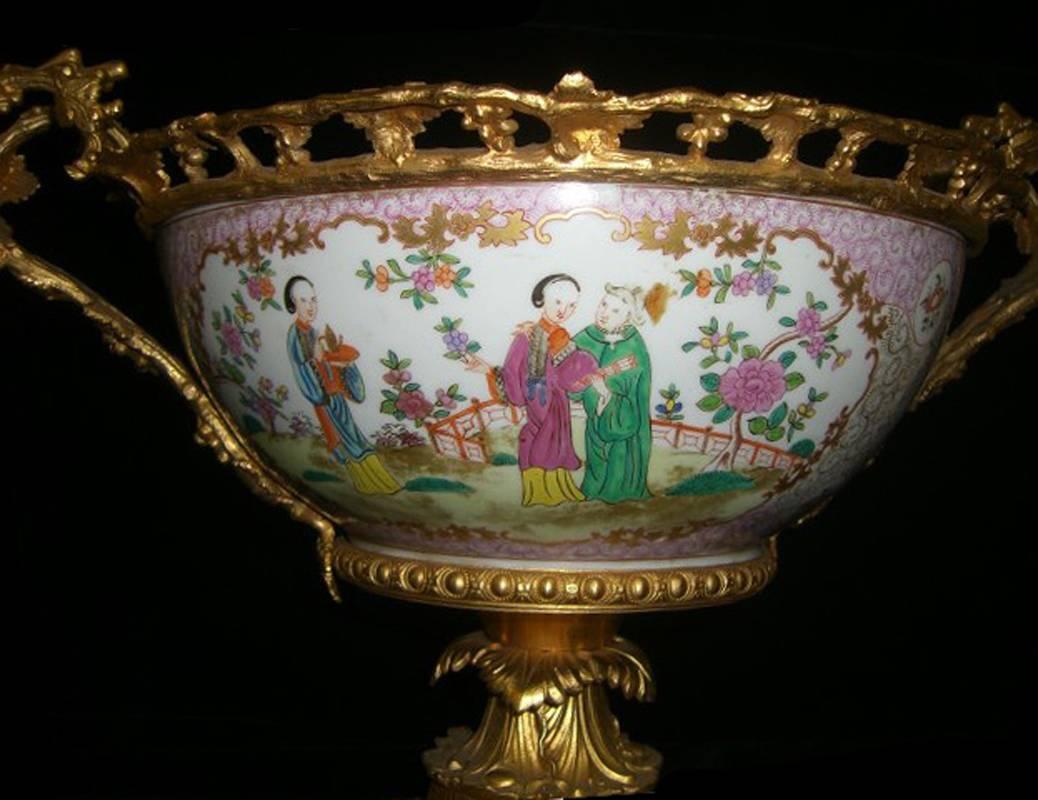 Ormolu Mounted Chinese Porcelain Bowl Centerpiece, 19th Century 3