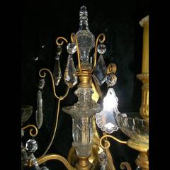 French Pair of Cut Crystal Ormolu-Mounted Sconces, 19th Century