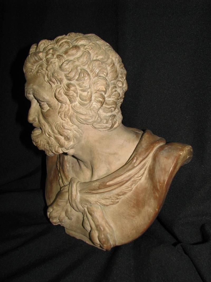 Italian Terracotta Bust of a Satyr, Late 18th Century In Good Condition In Cypress, CA