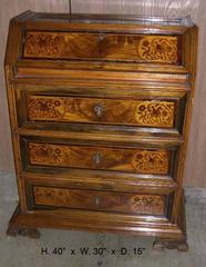Italian Baroque Inlaid Slant Front Desk, 17th Century