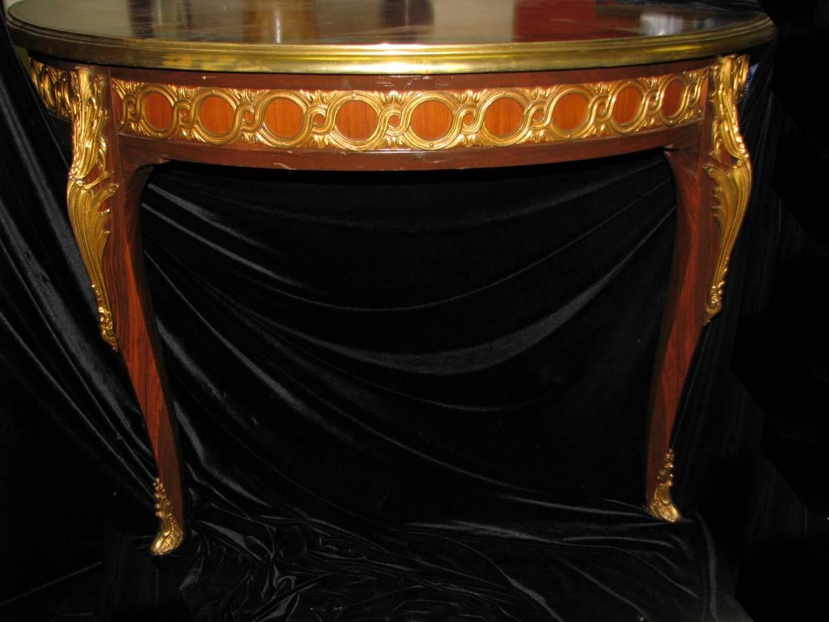 20th Century Louis XV Style Gilt Bronze Mounted Walnut Dining Table