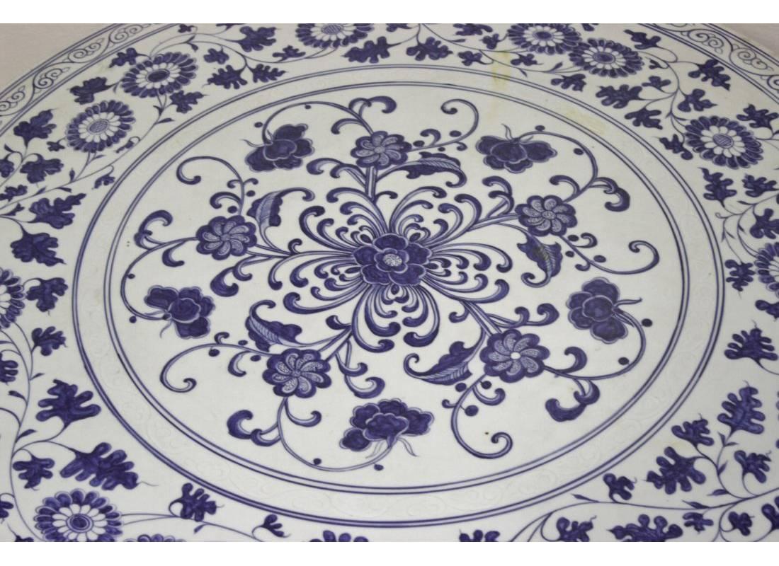 20th Century Chinese Blue and White Porcelain Round Table