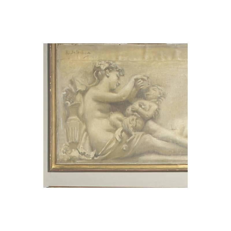 Canvas Pair of Italian Neoclassical Style Trumeau Mirrors, 19th Century