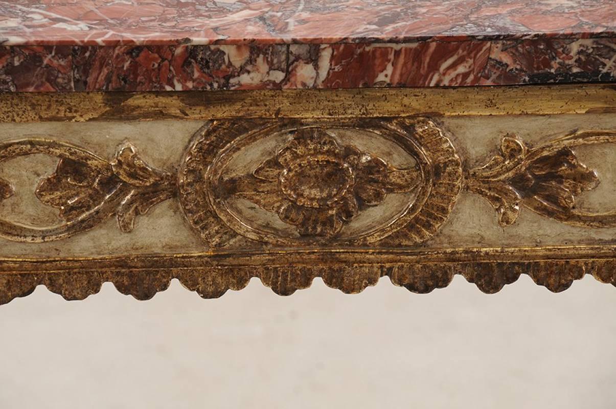 18th Century Italian Neoclassical Parcel Gilt Console In Good Condition In Cypress, CA