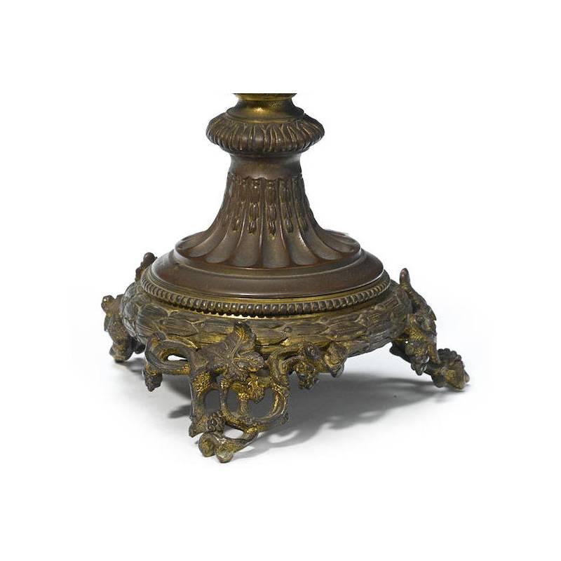 Pair of French Ormolu and Porcelain Covered Urn Lamps, 19th Century For Sale 2