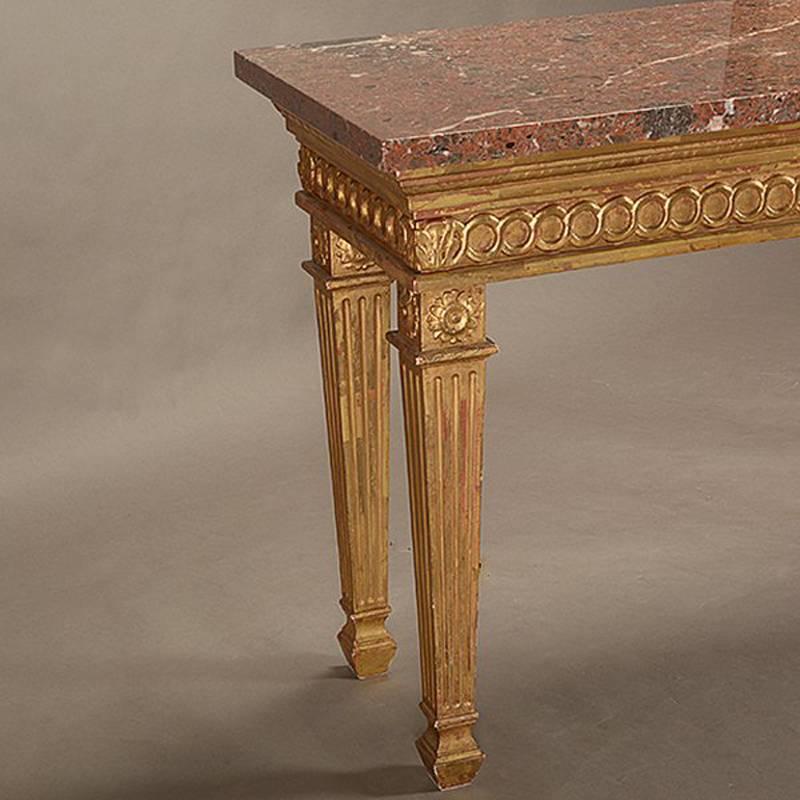Carved Italian Neoclassical Style Giltwood Long Console Table
