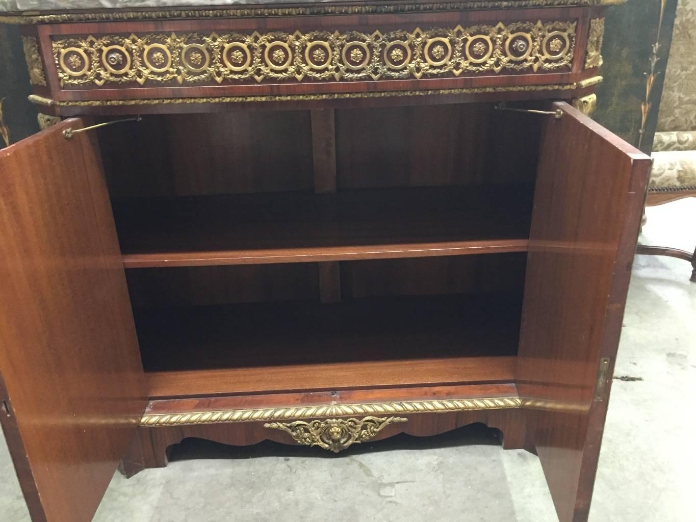 French Ormolu-Mounted Marquetry Credenza 1