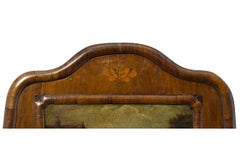 Dutch Inlaid Walnut Narrow Trumeau Mirror, 19th Century