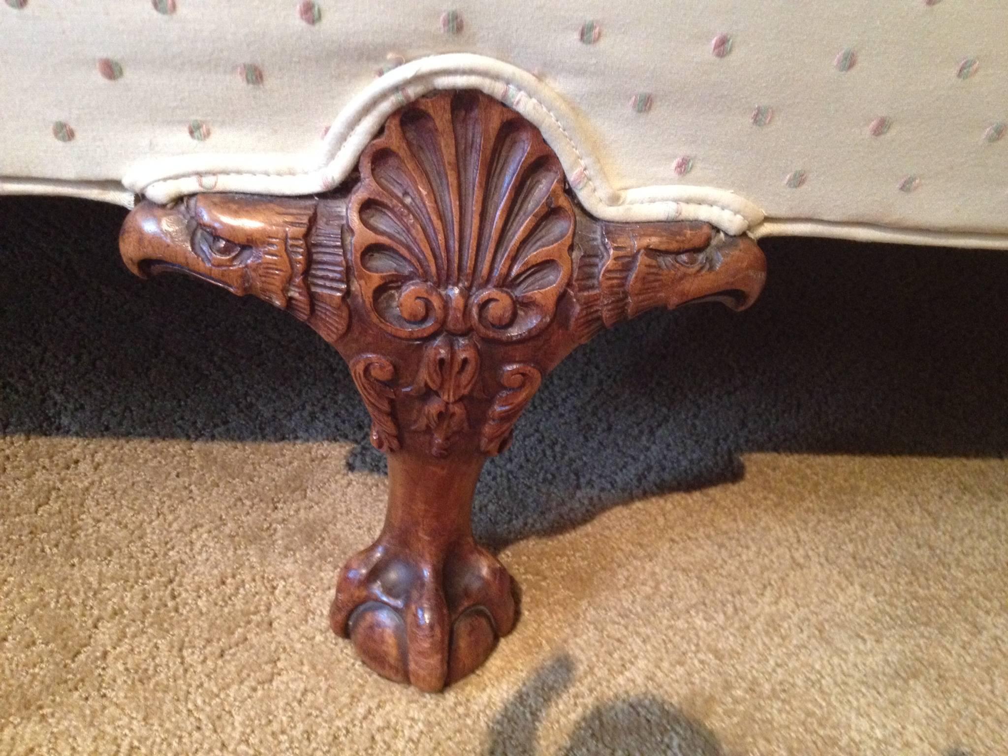 20th Century American Chippendale Style Carved Walnut Settee